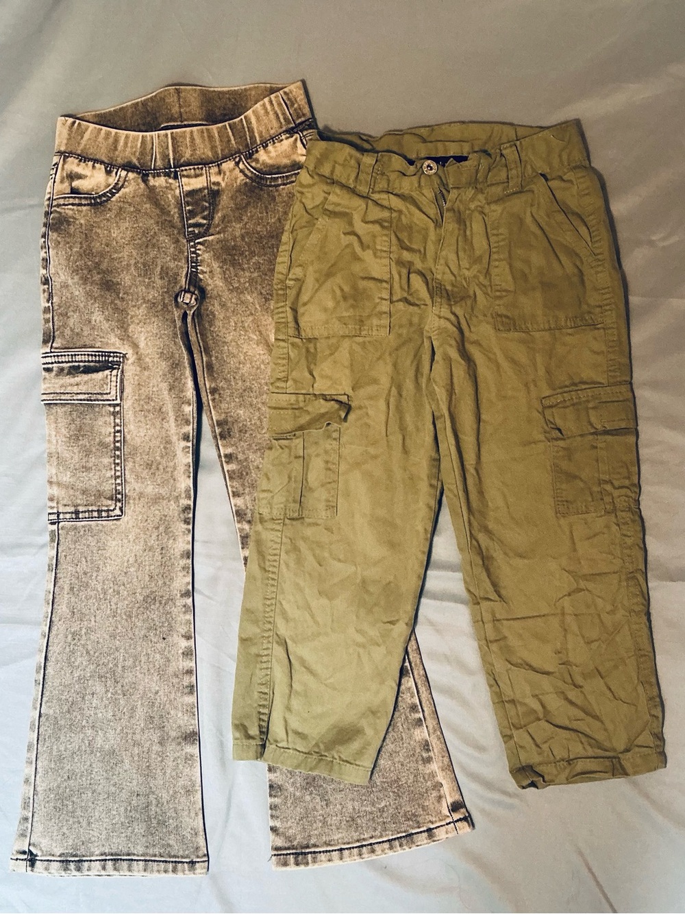 Kids Olive Cargo Pants - Versatile Everyday denim jeans bottoms